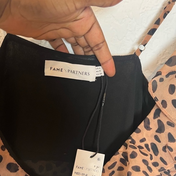 NEW Fame and Partners Cheetah-Print Wrap Dress - Picture 9 of 10